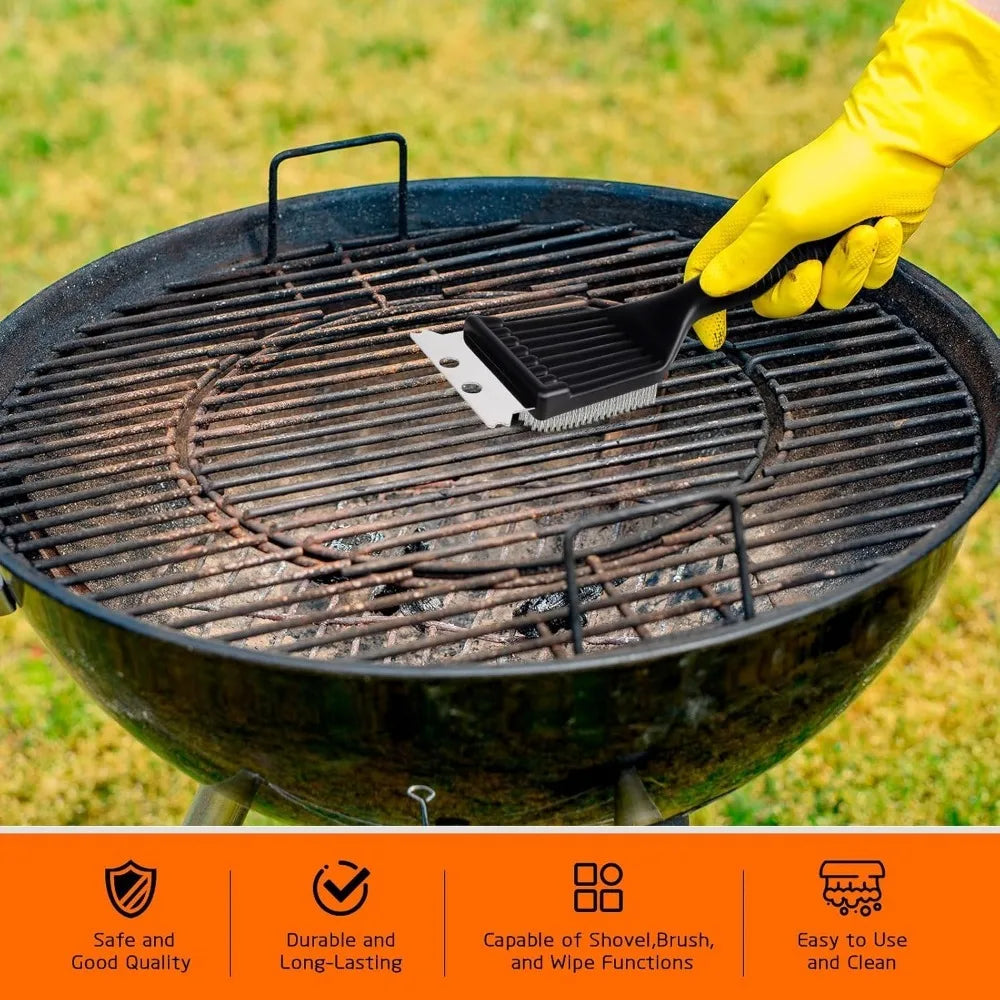 8Inch Grill Brush Stainless Steel Wire Extra Strong Cleaning Brush Heavy Duty Grill Brush Cleaner for Outdoor Home Cooking Tools