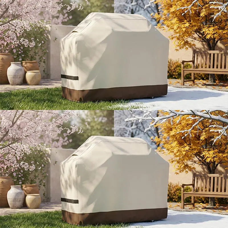 210D BBQ Beige Barbecue Grill Outdoor Gas BBQ Cover Dustproof Cover Oven Protective Cover Waterproof Oven Hood Furniture Cover