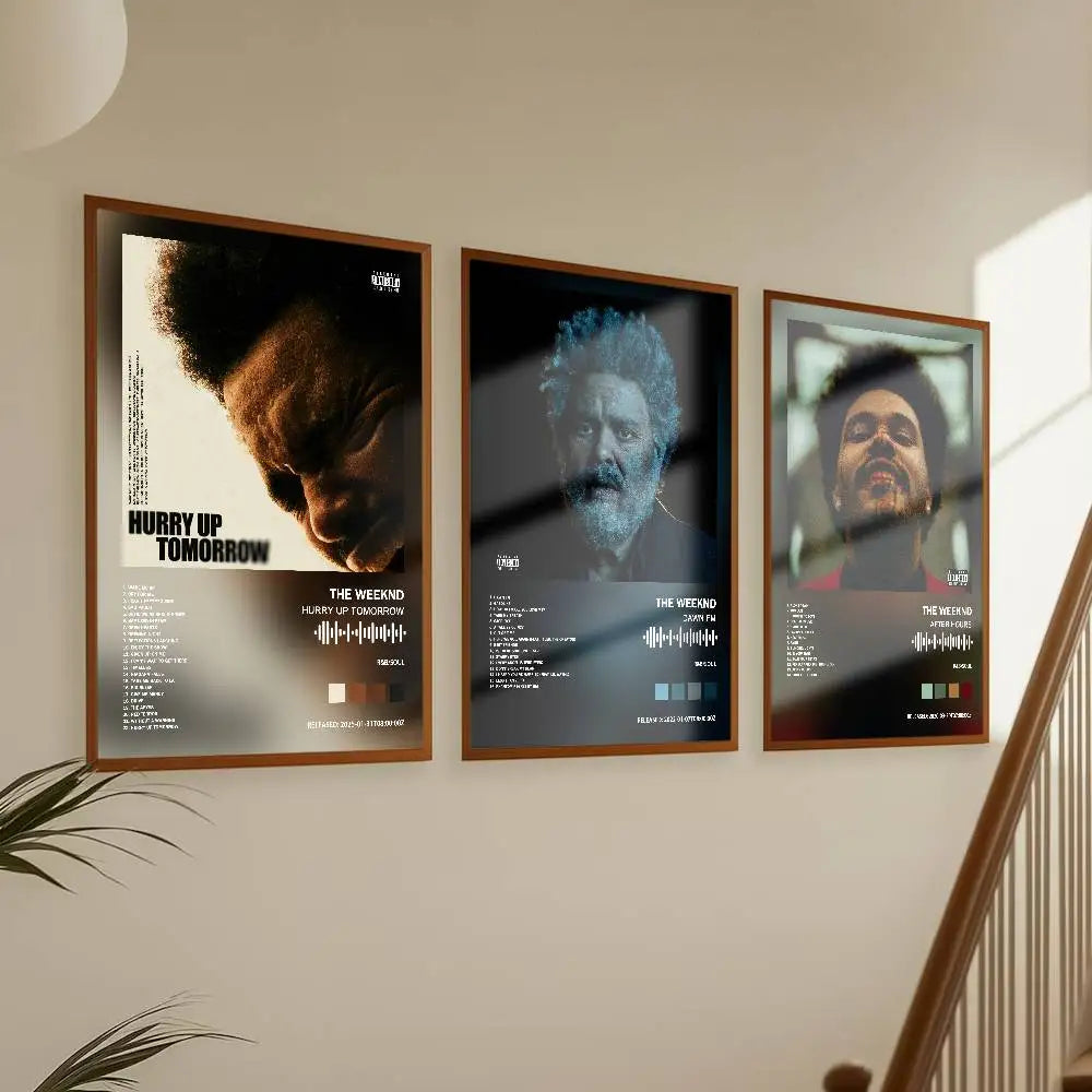 The Weeknd Poster Album Art Cover Songs Music Rap Wall Waterproof Paper Sticker For Living Room Home Decor