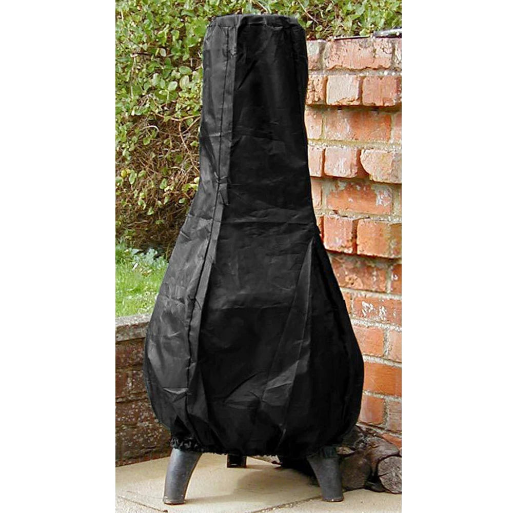 Square Waterproof Fireplace Fire Pit Column Covers Outdoor Furniture Cove Weatherproof Garden Patio Heater Black Large Cover