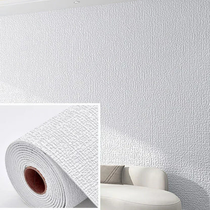 DIY 3D Linen Wall Panels Peel and Stick Waterproof Foam Wallpaper for Home Renovation Bedroom Living Room Decoration