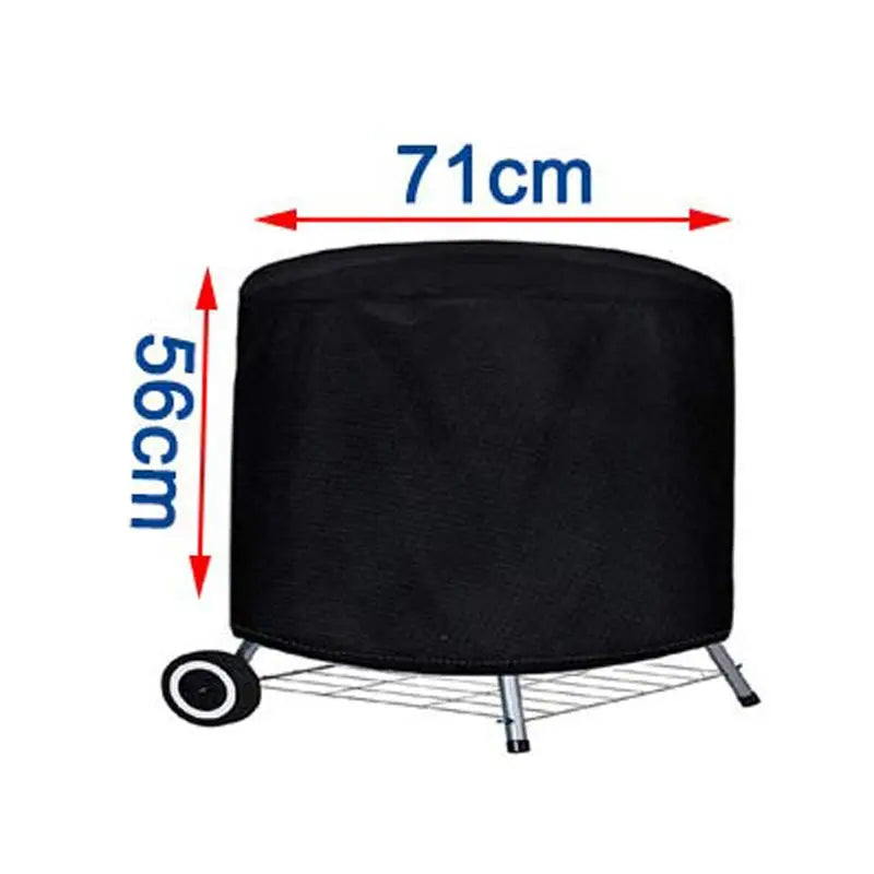 Round Black Outdoor Grill Cover Fire Pit Stove BBQ Covers Waterproof Heavy Duty Garden 210D Cloth Electric BBQ Protection Cover