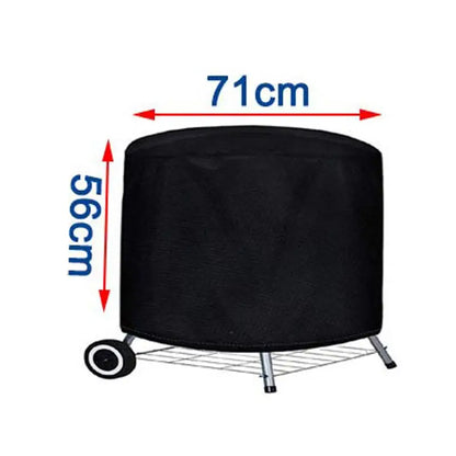 Round Black Outdoor Grill Cover Fire Pit Stove BBQ Covers Waterproof Heavy Duty Garden 210D Cloth Electric BBQ Protection Cover