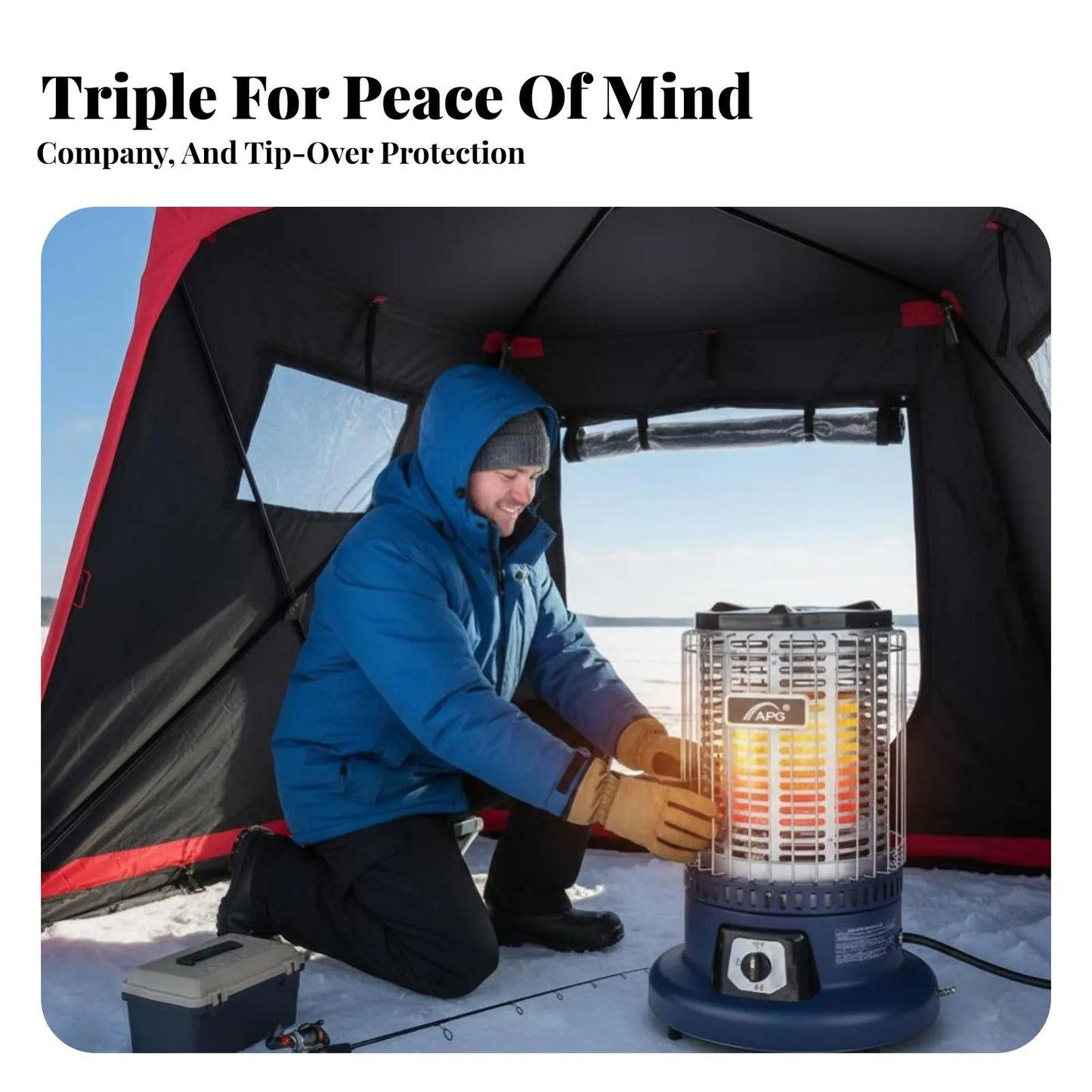 Gas Heater, Outdoor Propane Heating Stove, Indoor Winter Fireplace for Ice Fishing, Multi-Scenario Heater