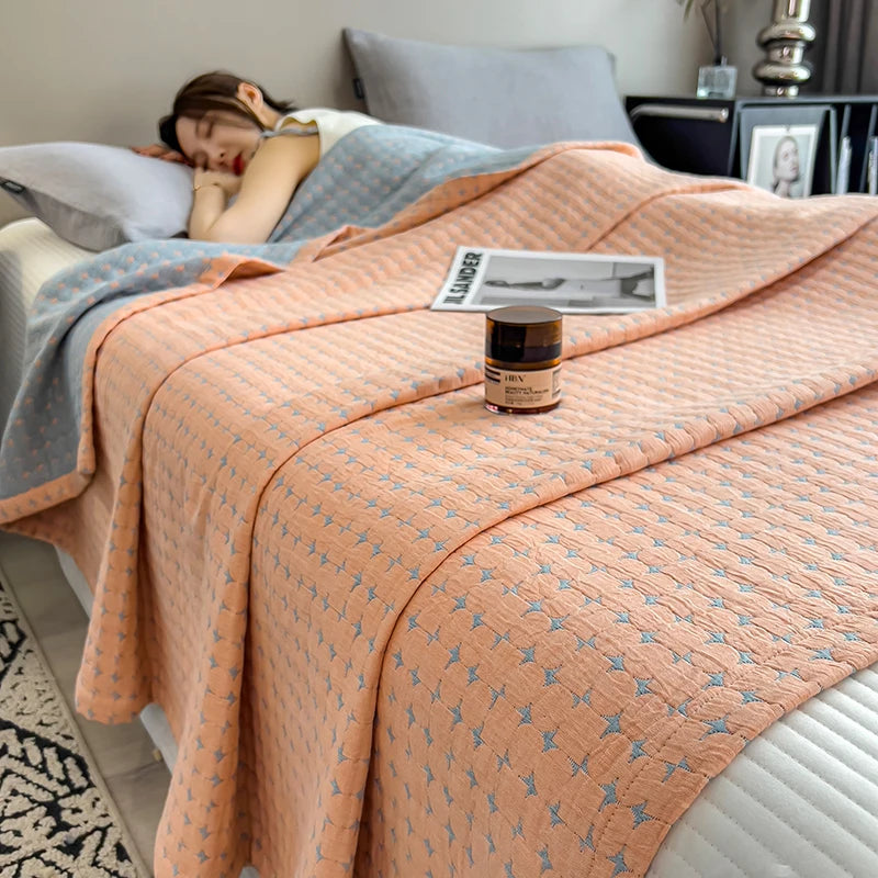 100% Cotton Blanket for Bed Breathable Lightweight Throws Blanket Soft Cozy Home Decoration Large Bed Cover Boho Towel Blankets