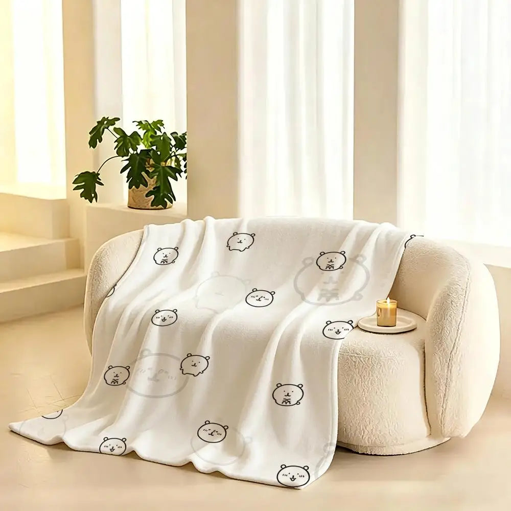 Joke Bear Cartoon Bear Art Throw 240g flannel blanket, suitable for sofas, beds, offices,  exquisite gift blankets