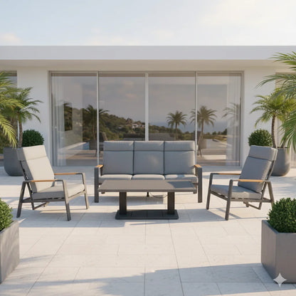 Outdoor Garden Sofa Set Luxury Modern Outdoor Furniture with Aluminum Frame Garden Dining Set & Elegant Patio Furniture