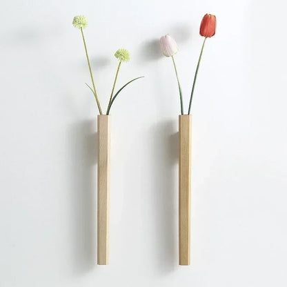 Wall Hanging Vase Home Wall Decoration Porch Living Room Bohemian Style Wooden Solid Wood Flower