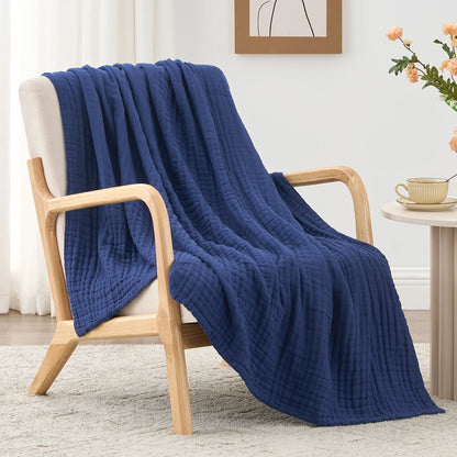 Large 6-Layer Gauze Blanket All-Season Soft Breathable for Adults Sofa or Bed Bedding Hand Wash Only Neutral Beige for Men Women