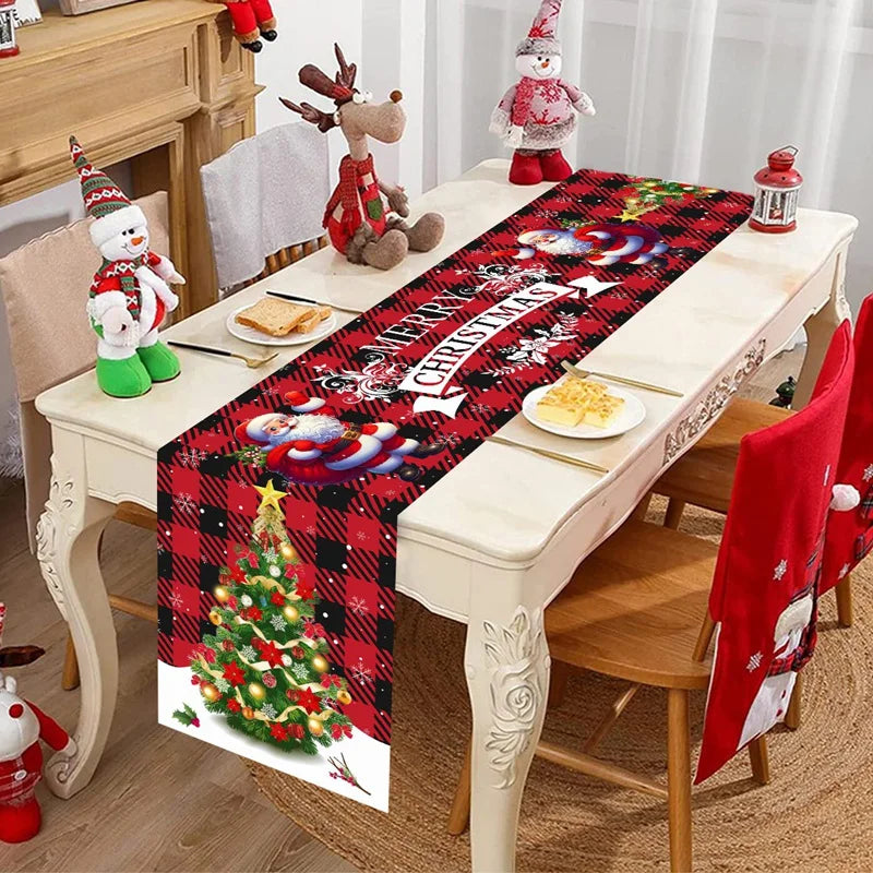 Santa Claus Christmas Table Runner Merry Christmas Decoration for Home 2025 Xmas Party Table Decor Navidad Noel New Year 2026