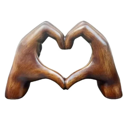 Heart Hands Statue Love Gesture Decoration Modern Art Sculpture Charming Wood Effect Statue table Room Wedding Decoration