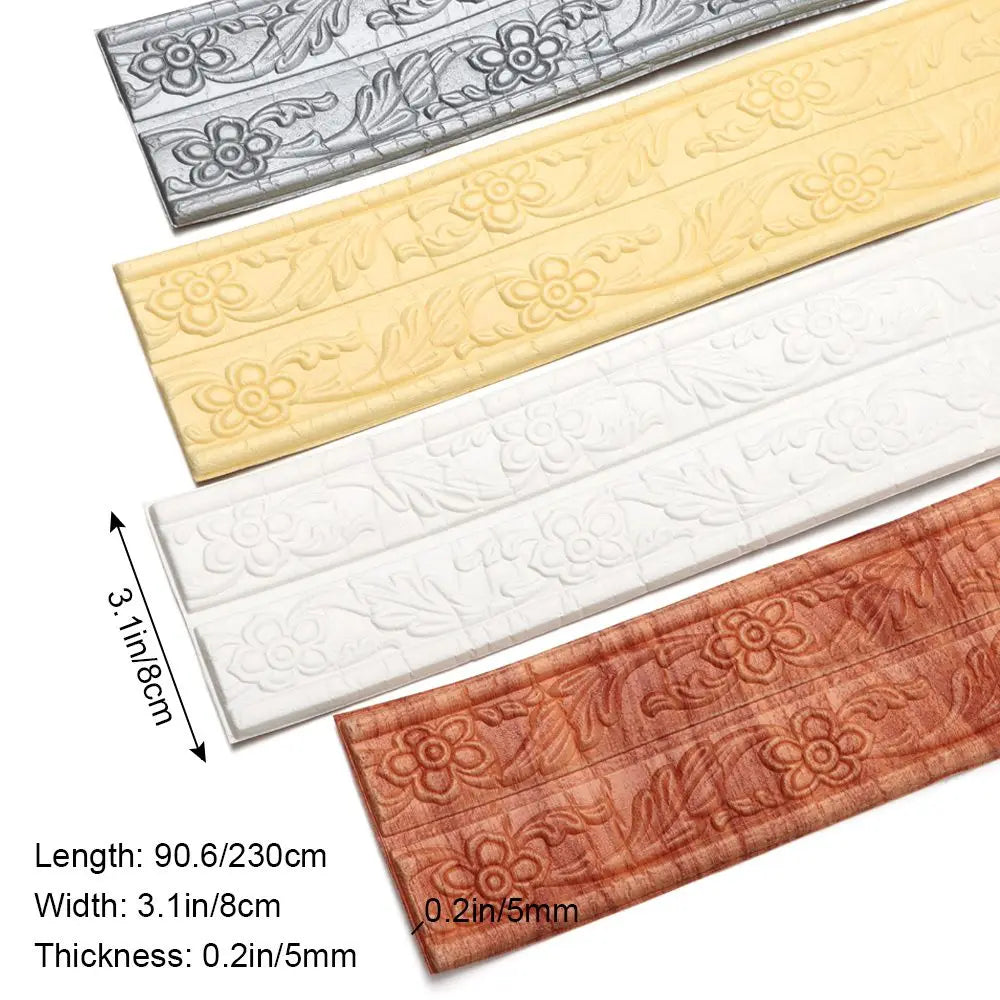 DIY Ceiling Decorative Strip Waterproof Baseboard Wallpaper Wall Stickers Wall Border Skirting Home Decoration