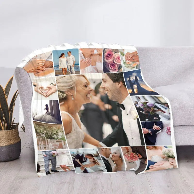 Custom Blanket With Picture Collage Customized Blankets Birthday Souvenir Christmas Gifts Personalized Throw Blanket