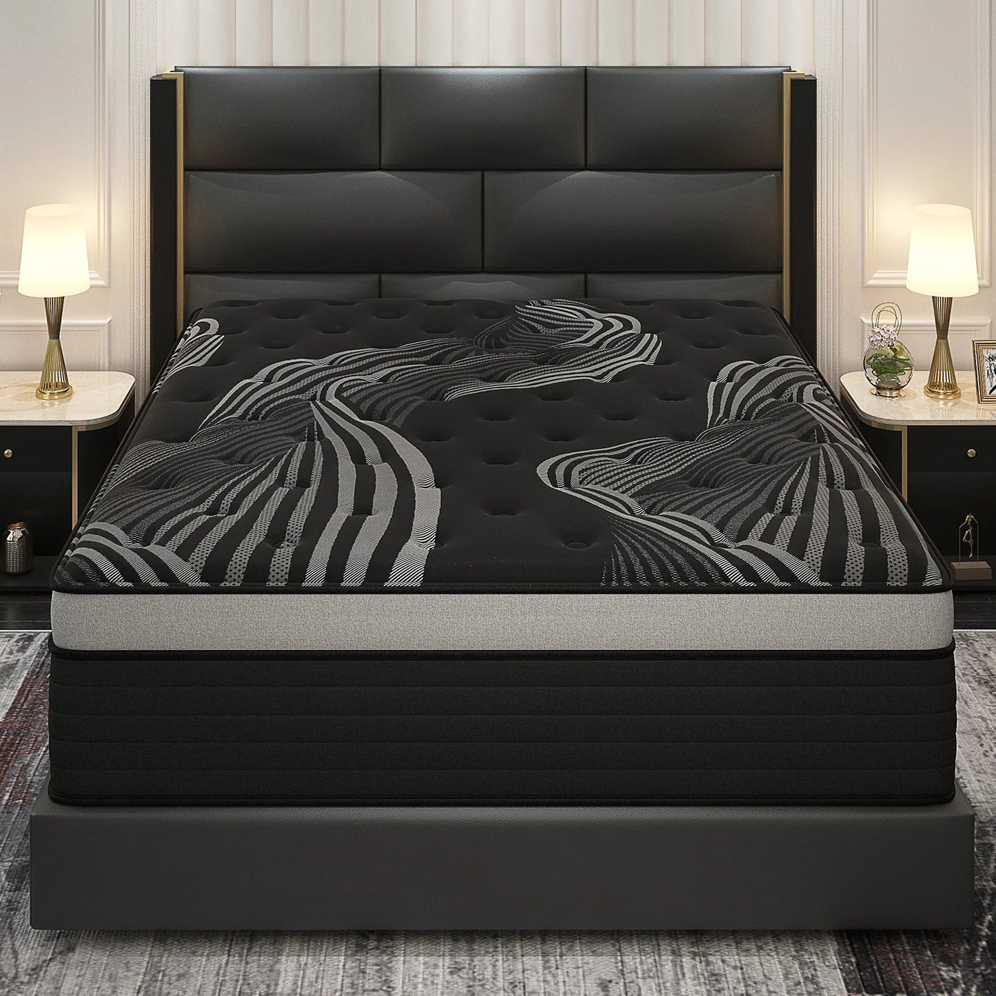 12"14" Gel Memory Foam Hybrid Pocket Spring Mattress Twin Full Queen King Bed Mattress In A Box, Medium Firm Motion Isolation