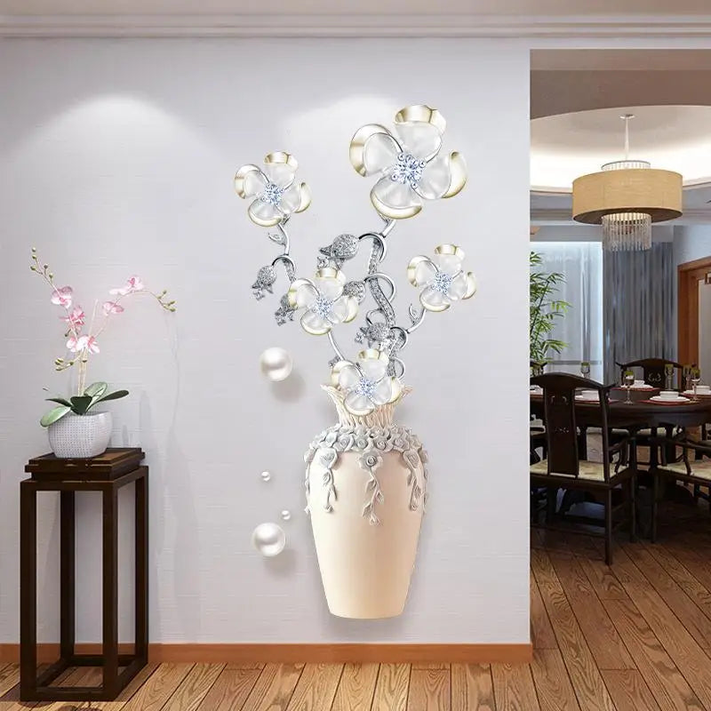 1PCS Flowers Wall Stickers Aesthetic Home Decoration Removable Wallpaper Living Room Modern Art Mural