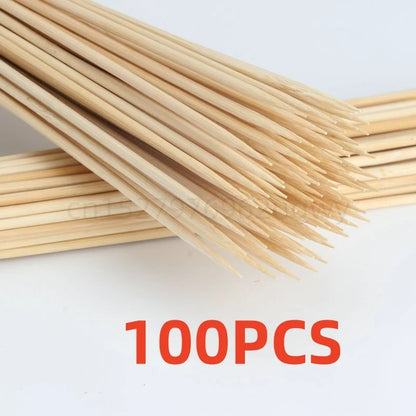 100PCS 20/30CM Disposable Bamboo Skewers Wooden Grill Grilling Bbq Tools Outdoor Cooking BBQ Sticks Barbecue Tools Fruit Sticks