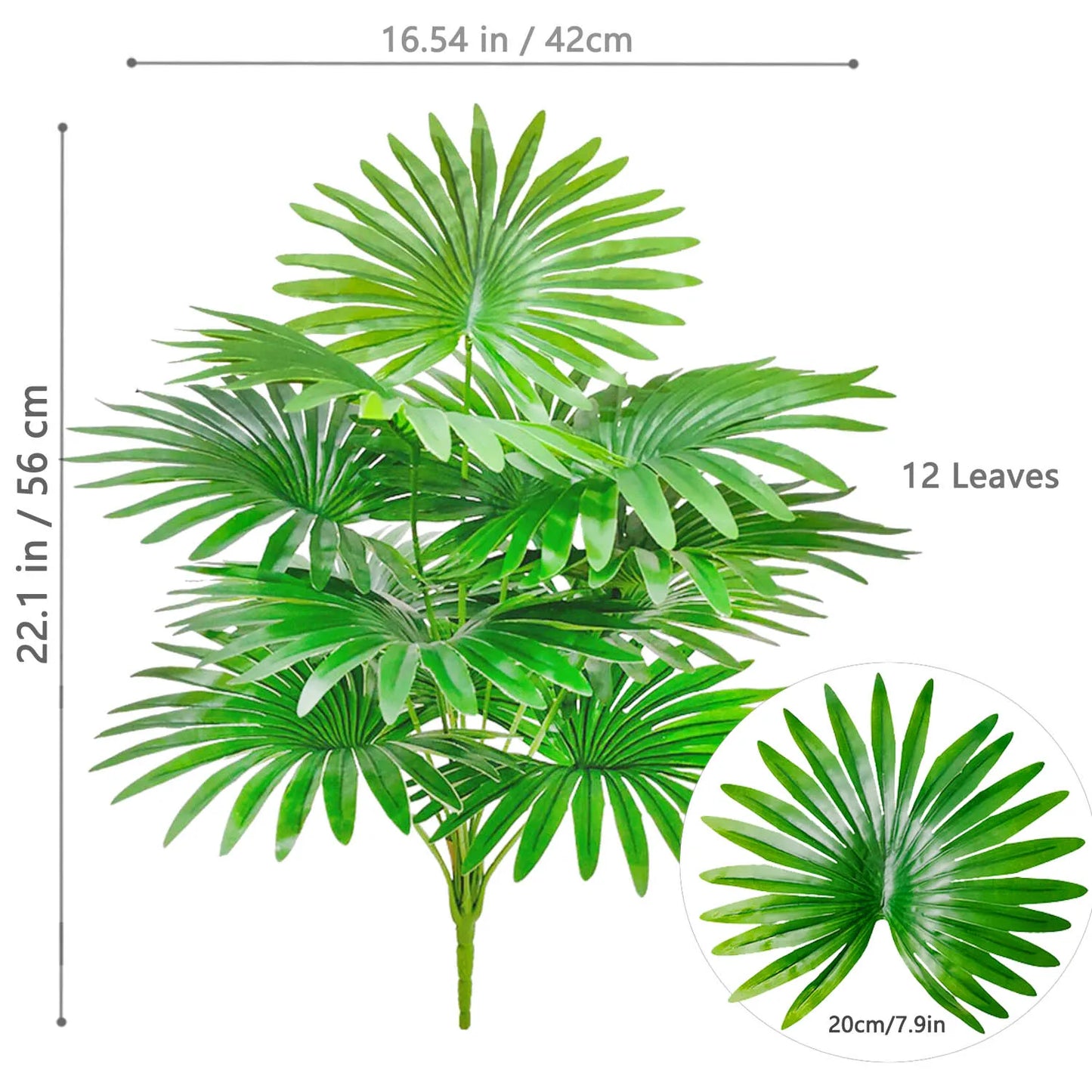 Artificial Palm Tree - Large Fake Tropical Plant Suitable for Indoor Outdoor Decoration Without Pot