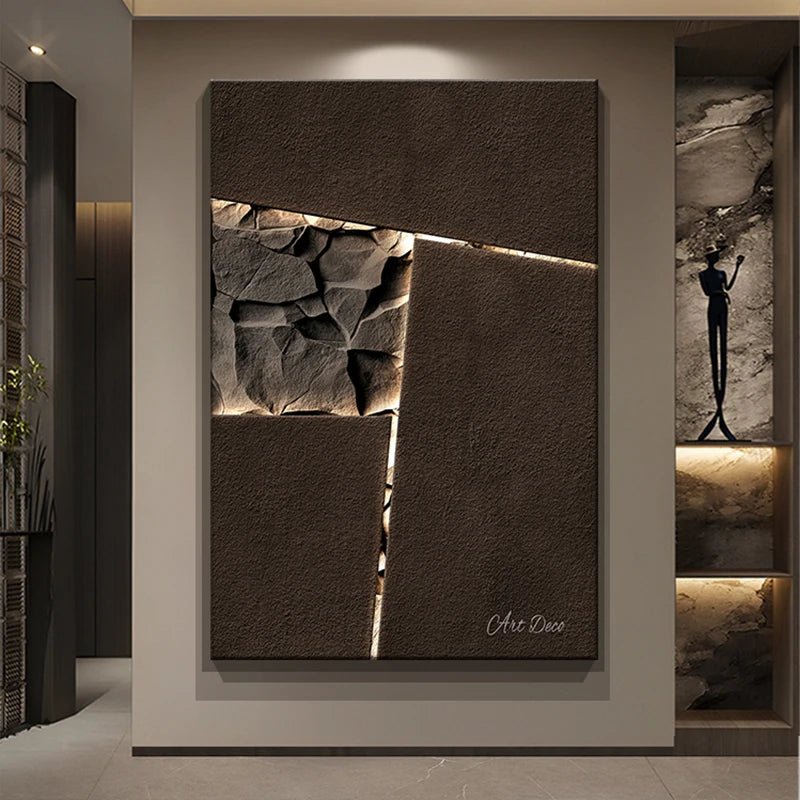 Modern Living Room Decoration Painting Minimalist Abstract Three-dimensional Sandstone Entrance Hanging Painting Sofa Background