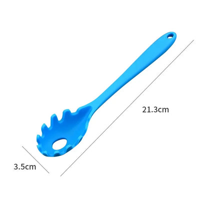 Silicone Pasta Noodle Colander Long Handle Spaghetti Spoon Noodle Scoop Colander Slot Spoon Nylon Drain Strainer Kitchen Gadget