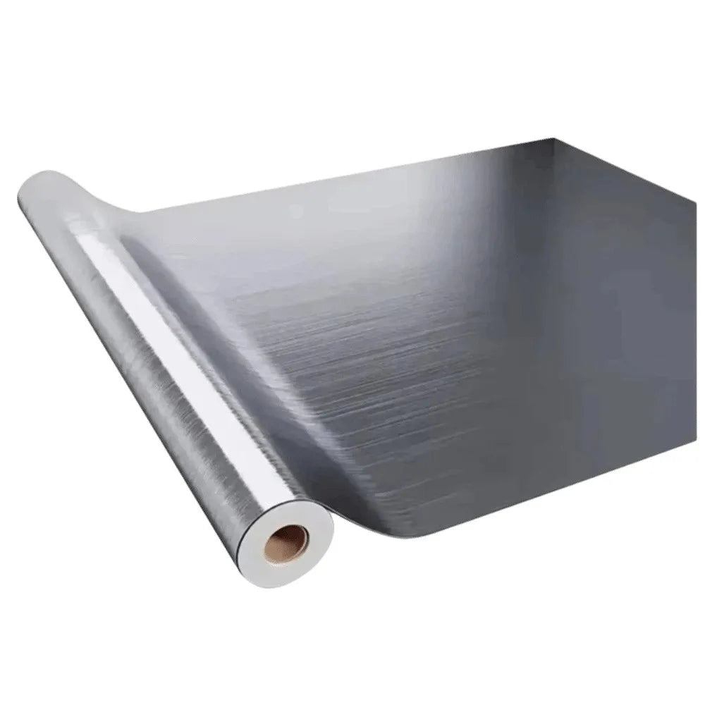 PVC Material Wallpaper Decor Film Waterproof Stainless Brushed Silver Vinyl Wallpaper 40 cm Width Oil-Proof Adhesive Wallpaper