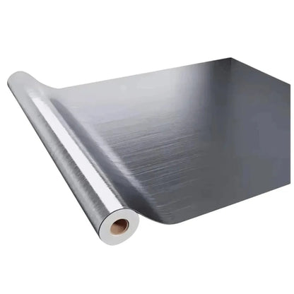 PVC Material Wallpaper Decor Film Waterproof Stainless Brushed Silver Vinyl Wallpaper 40 cm Width Oil-Proof Adhesive Wallpaper