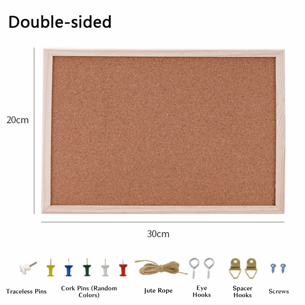 Pictures Wall Plate DIY Cork Display Panel Soft Decorative Cork Board Hanging Wood Memo Bulletin Board Cork Board
