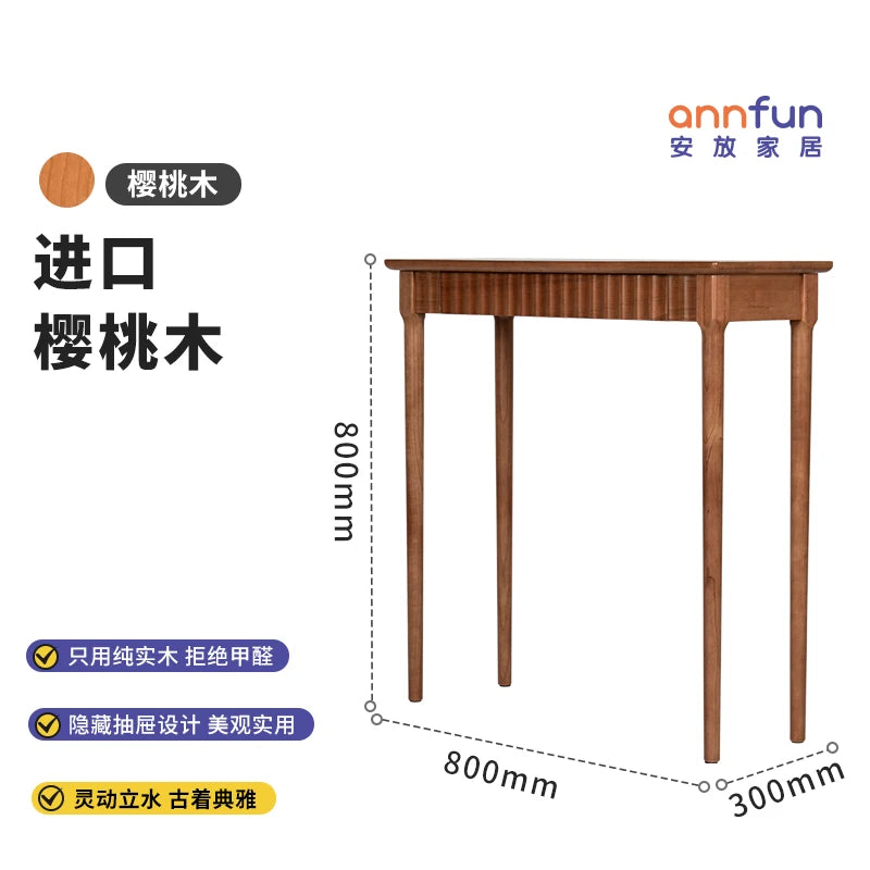 Wood Rectangular Console Table Modern Rustic Minimalist Trendy Console Table Hallway Narrow Console Meuble Wabi Sabi Furniture