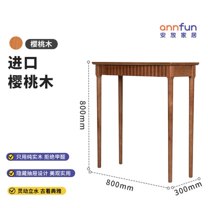Wood Rectangular Console Table Modern Rustic Minimalist Trendy Console Table Hallway Narrow Console Meuble Wabi Sabi Furniture