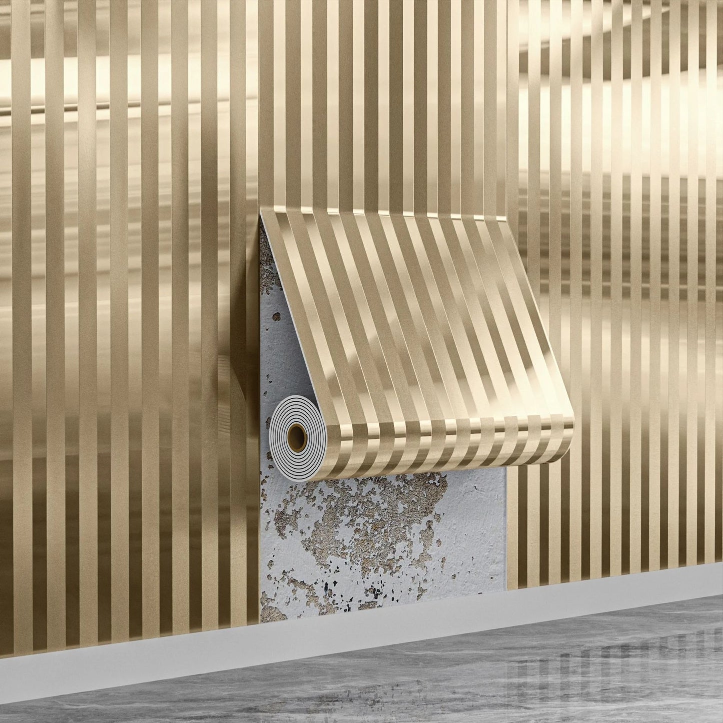 Modern Gold Striped Peel and Stick Wallpaper Shimmering Metallic Design for Bedroom Accent Wall Living Room Furniture Renovation