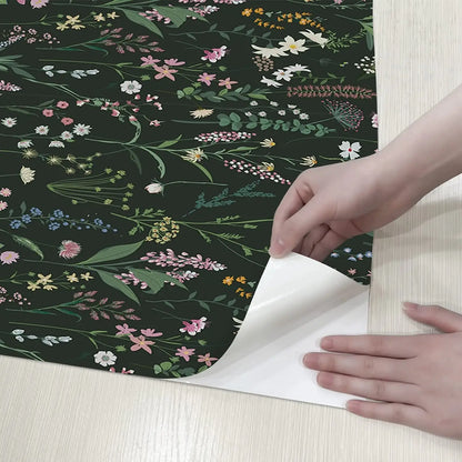 Floral Peel and Stick Wallpaper Vinyl Wallpaper Watercolor Flower Peel and Stick Wallpaper for Kitchen Cabinet Furniture