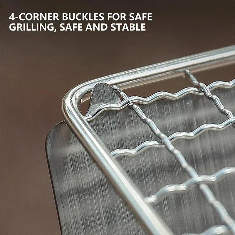 NEW Mini BBQ Grill Stainless Steel Foldable Charcoal Stove Portable Outdoor Camping Picnic Backyard Barbecue Cooking Tool