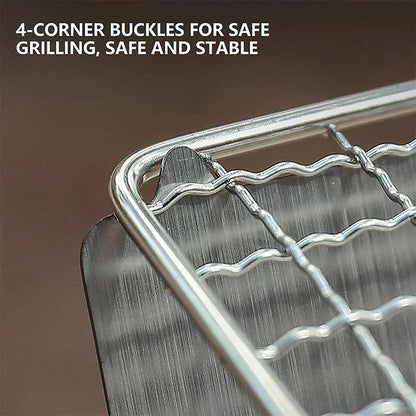 NEW Mini BBQ Grill Stainless Steel Foldable Charcoal Stove Portable Outdoor Camping Picnic Backyard Barbecue Cooking Tool