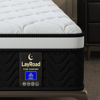 LayRoad 12/14Inch Memory Foam Spring Mattress Single/Double/Queen/King Sizes Boxed Mattress Medium Firmness Pressure Relief