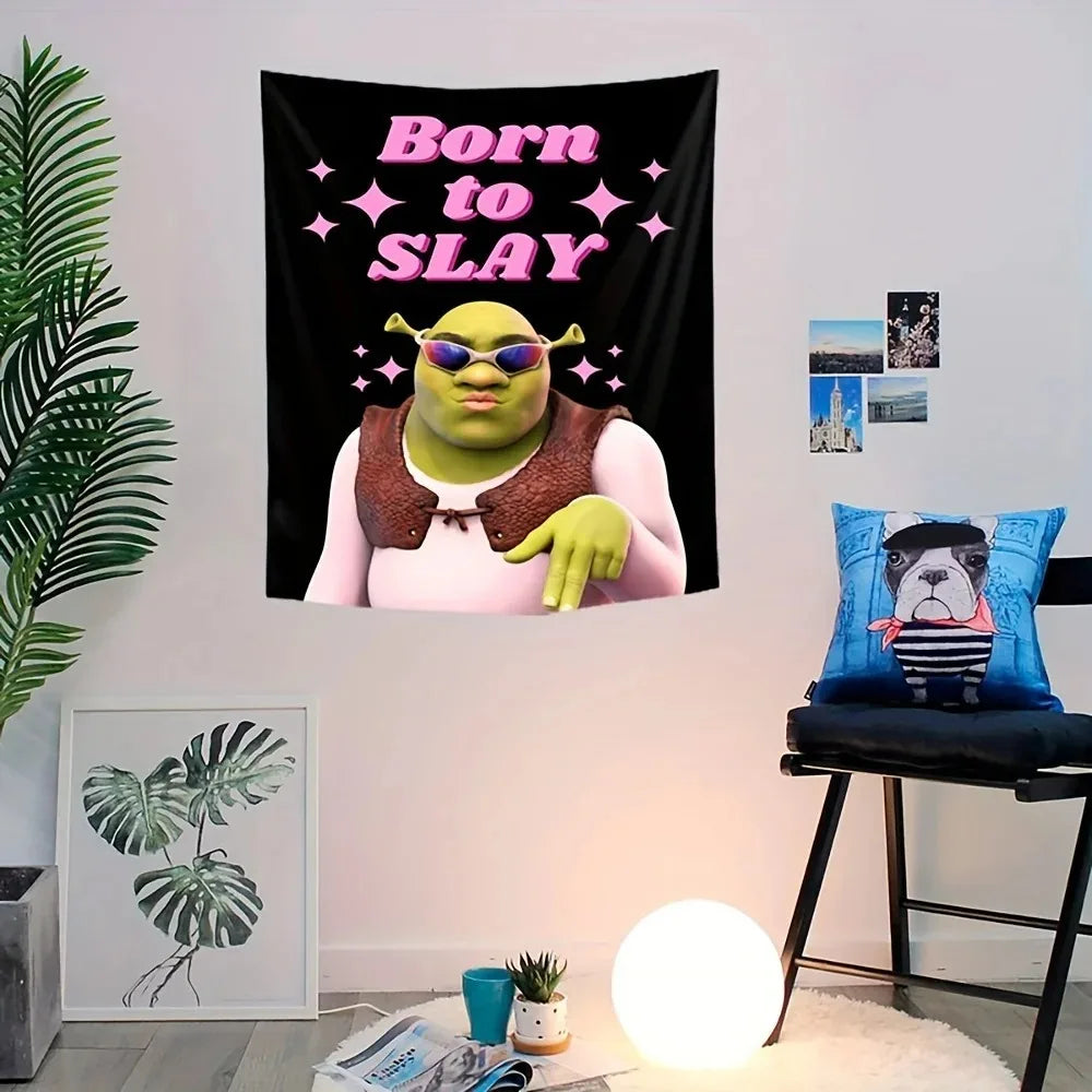 Wallpaper designed for Slay Shrek, suitable for bold and unique home decoration, with interesting and distinctive charm