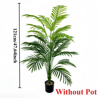50-Inch Giant Artificial Palm Tree Realistic Full Lush Greenery Indoor Outdoor All-Season Decor for Home Office Wedding Party
