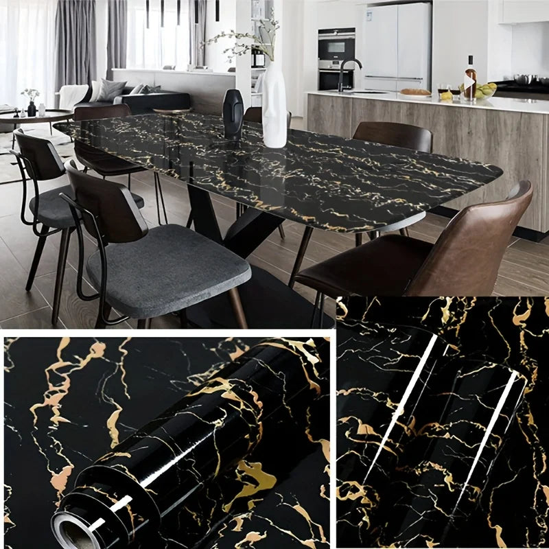 Oil-Proof and Waterproof Marble Wallpaper, Self-Adhesive Home Renovation Decorative Sticker