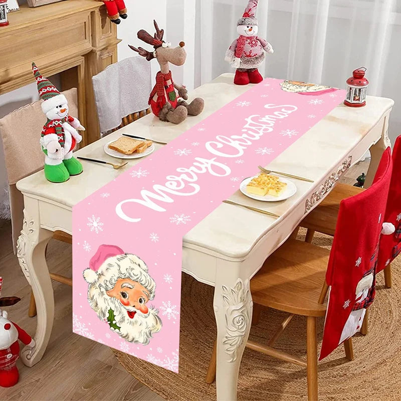 Santa Claus Christmas Table Runner Merry Christmas Decoration for Home 2025 Xmas Party Table Decor Navidad Noel New Year 2026