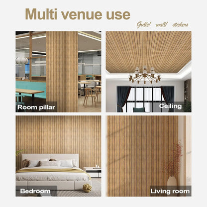 40cmX3M Faux Grille Wood Pattern Wallpaper Self Adhesive New Simple Chinese Style for Restaurant Barbershop Hotel Wall Decor