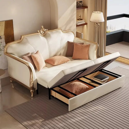 Italian Sleeper Living Room Sofa Apartment Romantic Design Leather Sofa Large Comfortable Muebles Para Habitacion Home Furniture