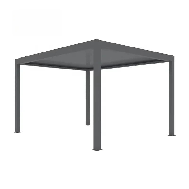 Louvered Bioclimatic Aluminum Patio Cover, Modern Waterproof Windproof Outdoor Pergola Shelter for Residential Courtyard