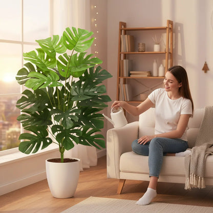 Large 1 Meter Fake Monstera Tree 24 Leaves, Tall Artificial Plant for Indoor Outdoor Garden Wedding Decor