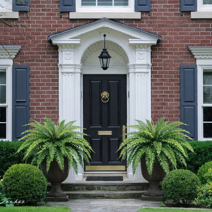 24.4'' Ferns Artificial Bush Plants Large Artificial Boston Ferns with 28 Fronds for Outdoors Garden Indoor Home Wall Decoration