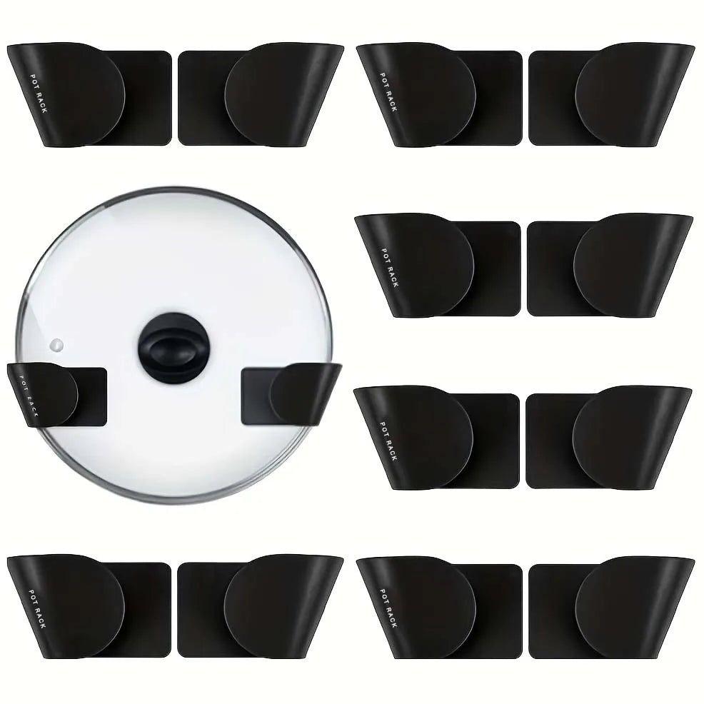 1/3/6Pairs Pot Lid Holder Wall-Mounted Hanging for Pan Pot Cover Rack Kitchen Organizer Plastic Stonego Kitchen Storage Rack