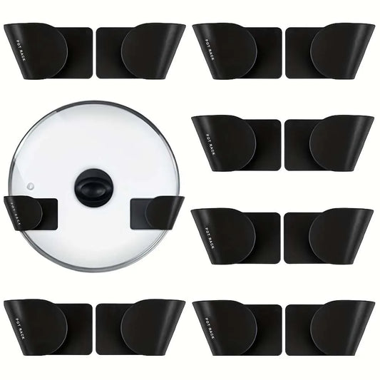 1/3/6Pairs Pot Lid Holder Wall-Mounted Hanging for Pan Pot Cover Rack Kitchen Organizer Plastic Stonego Kitchen Storage Rack