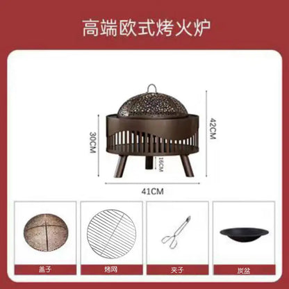 Charcoal Fire Pit Stove Patio Indoor Heating Brazier Household Carbon Furnace Outdoor Barbecue Grill Smokeless Coal Burner Tea
