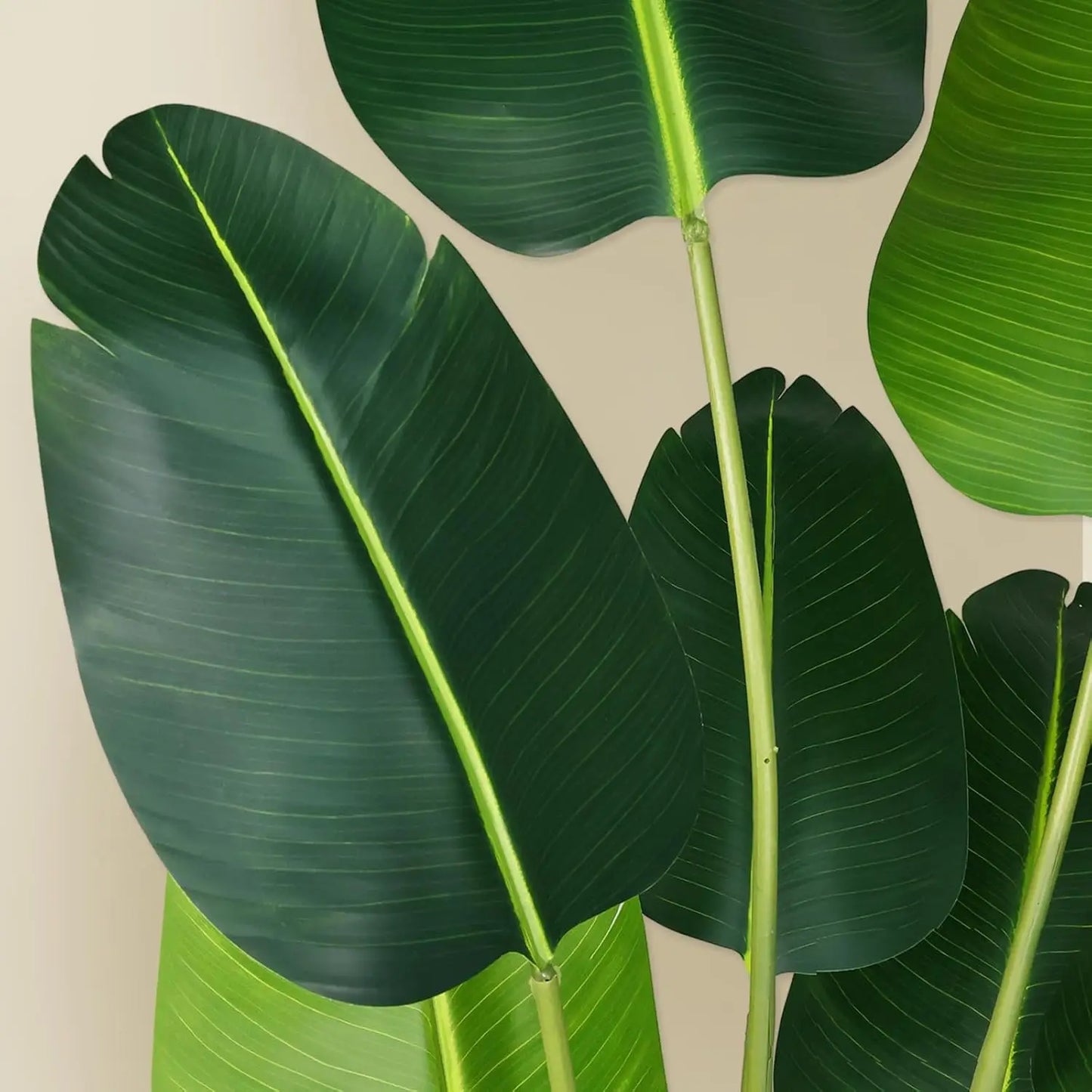 Artificial Bird of Paradise Plant Fake Tropical Palm Tree 10Trunks Faux Banana Leaf Trees in Pot for Home Indoor Outdoor Decor