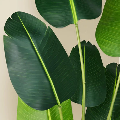Artificial Bird of Paradise Plant Fake Tropical Palm Tree 10Trunks Faux Banana Leaf Trees in Pot for Home Indoor Outdoor Decor