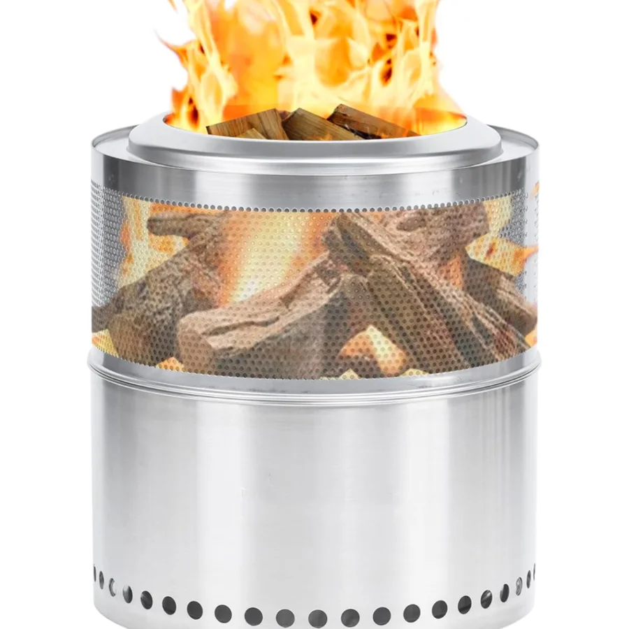 New Design Portable Stainless Steel Fire Pit Foldable Outdoor Wood Bonfire With Smokeless Charcoal Grill