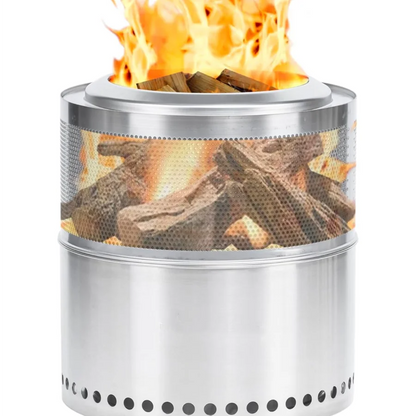 New Design Portable Stainless Steel Fire Pit Foldable Outdoor Wood Bonfire With Smokeless Charcoal Grill