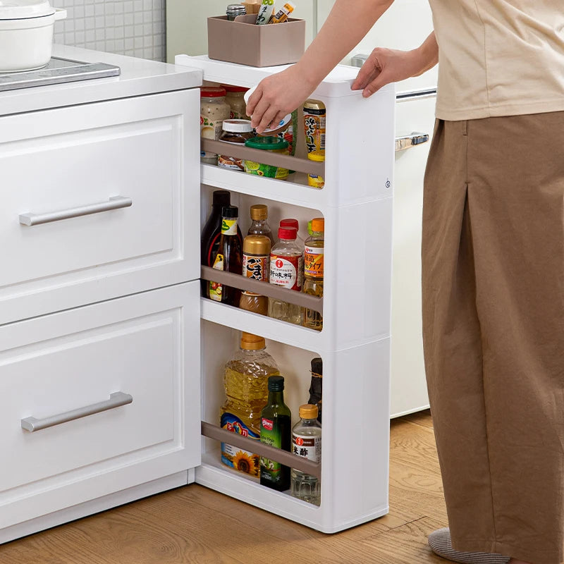 Japanese Imported Movable Plastic Organizer 17cm Kitchen Drawer Cabinet Bathroom Narrow Storage Gap Solution for Home Organizati